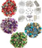 Approx X 400 Jewelry Making Beads Mix Starter Kit for Beginners in Purple Gold & Green Jewelry Findings...