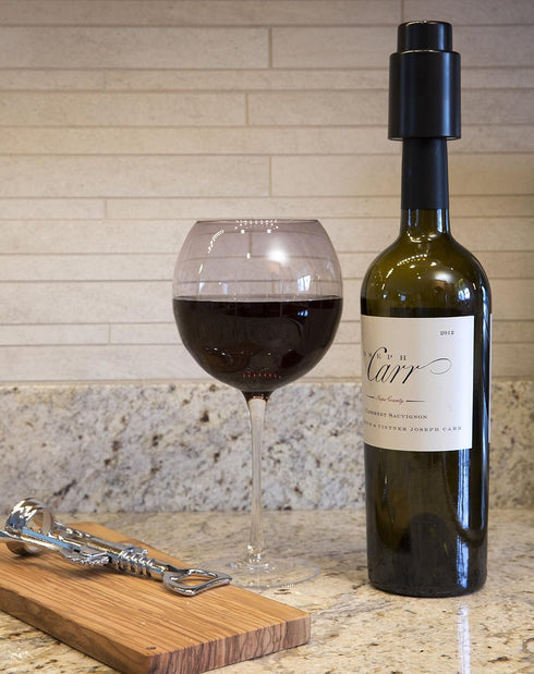 Primula Today Vacuum Wine Savers – Preserves Wine for 10 Days – Airtight Seal Prevents Leaks – Allows Sideways Storage – Black...