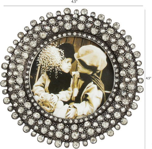SARO LIFESTYLE Round Jeweled Photo Frame...