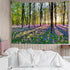 HVEST Forest Sunshine Tapestry Wall Hanging Spring Purple Lavender Morning Sunlight Through Green Trees Tapestry Nature Landscape Tapestry for Liv...