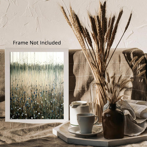 Posterizer 1 pcs-tranquil meadow scene-field of flowers in oil painting style 1-Landscape & Nature Art-Floral & Botanical Art-Decor for Home & Off...