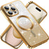 Jmltech for Phone 15 Pro Max Case Magnetic Clear Shockproof Cute Transparent Silicone Soft TPU Luxury Plating Bumper Phone Case (iPhone 15 Pro Max...