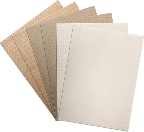 Aida Cloth 14 Count Cross Stitch Fabric 12×18inch 6 Pieces 3 Colors (Natural+Khaki+Tan)...