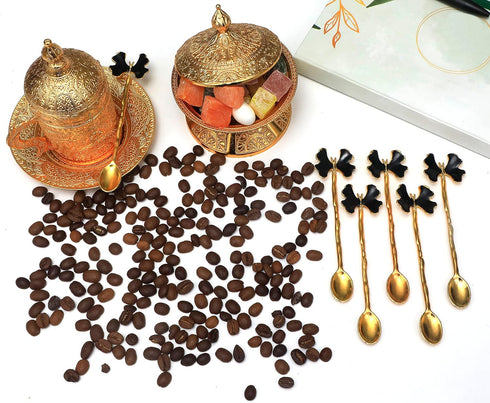 6pcs Black Butterfly Shaped Casting Tea & Coffee Stirring Teaspoon Set - 6" - Unique Butterfly Shaped - a Very Different Product Dazzling - Suitab...