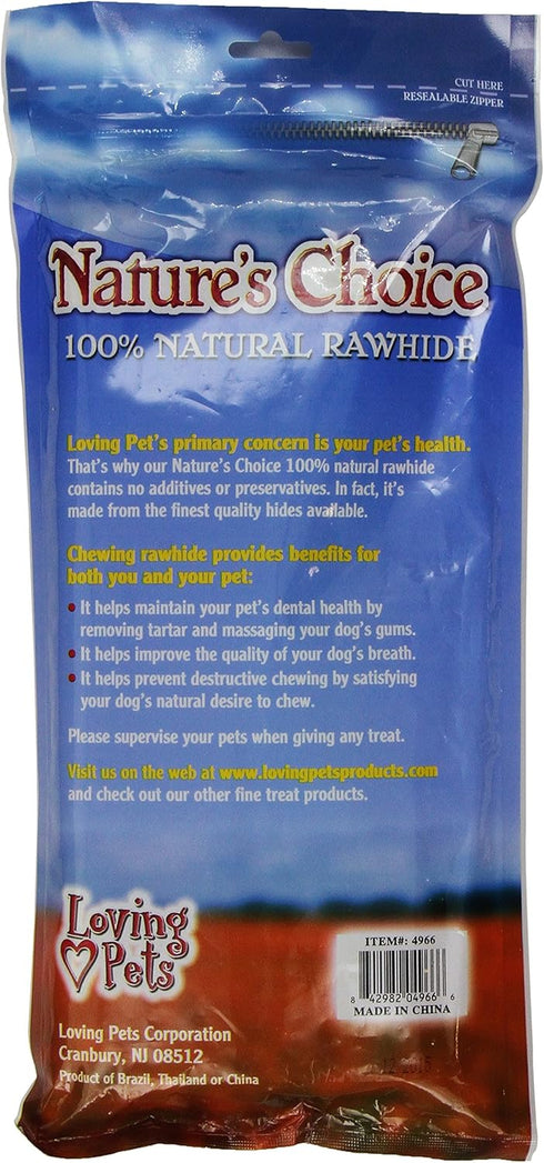 Loving Pets Nature's Choice 100% Natural Rawhide Munchy Sticks Value Pack, Dog Treat, 12" (Assorted Colors)...