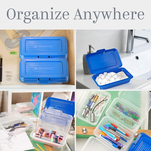 Snap-N-Store Plastic Supply Box (Pack of 8) - Convenient Storage Solution (8.9" x 5.6" x 2.5"), Clear...