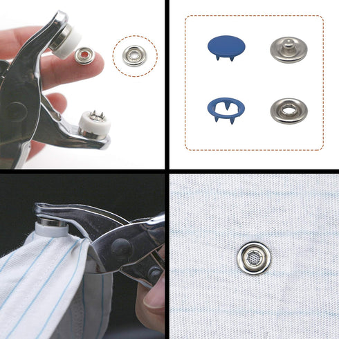 Lesnala 240 Sets 9.5mm Metal Snaps Buttons with Fastener Pliers Press Kit Tool 12 Colors, Metal Press Studs for Leather Rivets Children's Bodysuit...