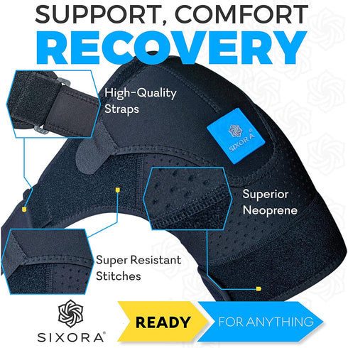 Shoulder Brace for Men and Women – Adjustable Shoulder Strap Compression Sleeves for Arms Women and Men – Comfortable Breathable Neoprene – Should...