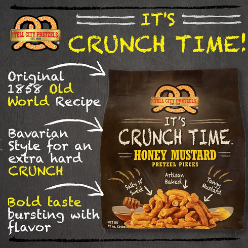 Tell City Honey Mustard Flavored Pretzel Pieces - Homestyle Crunchy Hard Pretzels - Honey Mustard, 12 oz...