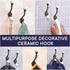 IndianShelf 2 Packs Decorative Coat Hooks Unique Wall Hooks Kids Iron Coat Rack Wall Mounted White Towel Holder Simple Hangers...