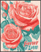 Posterizer 1 pcs-Forever in Love" with vintage roses-Valentine's day art-Romantic Art-Holiday Poster Collection-Gift for Couples boyfriend girlfri...