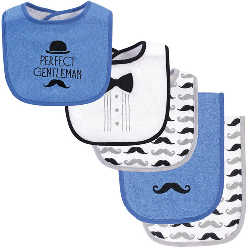 Hudson Baby Unisex Baby Cotton Terry Bib and Burp Cloth Set, Perfect Gentleman, One Size...