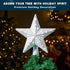 Joiedomi Christmas Silver Star Tree Topper Lighted with Projector, Built-in LED Rotating Lights, 3D Glitter Xmas Decorations for Party Holiday Ind...