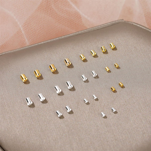 1050 Pcs Silver and Gold Crimp Beads for Jewelry Making, 1.5mm 2mm 2.5mm Crimping Bead Stopper Crimp Tubes for Earring Necklace Pendant DIY Jewelr...