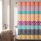 Lush Decor Bohemian Stripe Shower Curtain, 72" W x 72" L, Fuchsia & Orange - Bathroom Curtain - Striped Shower Curtain - Boho Decor - Fabric Showe...