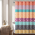 Lush Decor Bohemian Stripe Shower Curtain, 72" W x 72" L, Fuchsia & Orange - Bathroom Curtain - Striped Shower Curtain - Boho Decor - Fabric Showe...