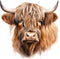Fabric Panel 14"x14" Highland Cow 100% Cotton Quilting Panel Square AM465...