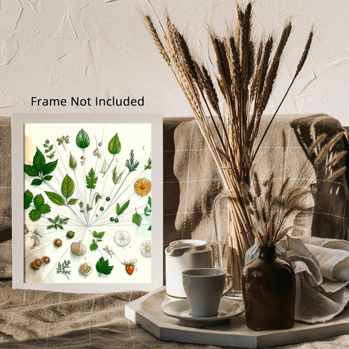 Posterizer 1 pcs-botanical illustration of a variaty of plants-educational art 3-Floral & Botanical Art Gift for Men Women Entrepreneur Teens Dec...