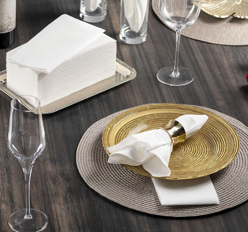 50-Pack Lintext Disposable Linen-Feel Guest Towels - 12" x 17" Cloth-Like Hand Towels - Made In USA, Soft And Absorbent Paper Napkin For Bathroom,...