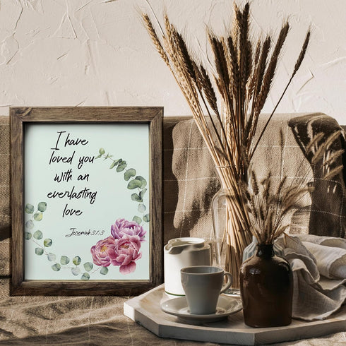 Posterizer 1 pcs-Love Bible Verse -Floral wall art-Religious Posters-Gift for Men Women Entrepreneur Teens-Gifts for Christians - Living Room Bedr...