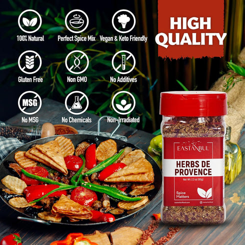Eastanbul Herbs De Provence Seasoning, 2.3oz Natural Herbes De Provence Seasoning Spice Blend, Herb De Provence Seasoning, From France Culinary Tr...