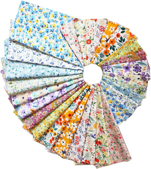 42-10" Quilting Cotton Fabric Bundles Printed Floral Craft Fabric Precut 100% Cotton Layer Cake Fabrics Quilting Squares for Any DIY Sewing Crafts...