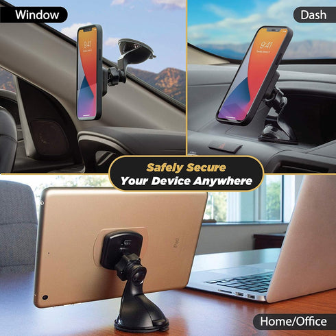 Scosche MAGWSM-2PXCES0 MagicMount Magnetic Suction Cup Phone Mount for Car Windshield/Dashboard, 360° Adjustable Magnet Head, Universal Phone Hold...