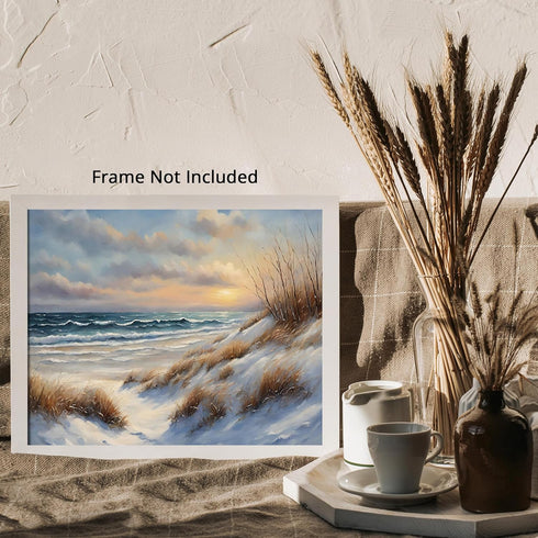 Posterizer 1 pcs-snowy winter nature scene in oil painting style-8-Landscape & Nature Art-GIft for Men Women Teens-Living Room Bedroom Decor- unfr...