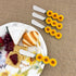 Supreme Housewares Sunflower Cheese Spreaders, Hand-Painted Resin Handles with Stainless Steel Blades for Spreading Cream Cheese, Butter, Jam, or ...