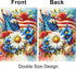 Patriotic Floral Garden Flag Double Sided, Red White and Blue Burlap Yard Flag, Small 4th of July Outdoor Decor 12.5x18"...