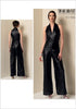 Vogue Patterns Misses' Sleeveless Wide-Leg Jumpsuit, XSM-SML-MED, Orange...
