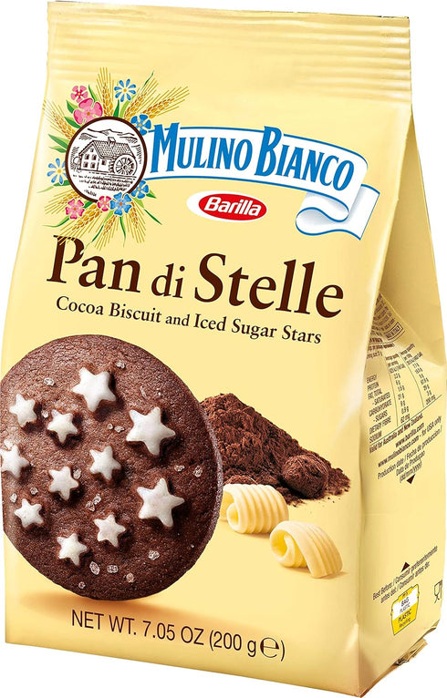 Mulino Bianco Chocolate Star Cookies Pack of 1 (7.05 Ounce) Bag...