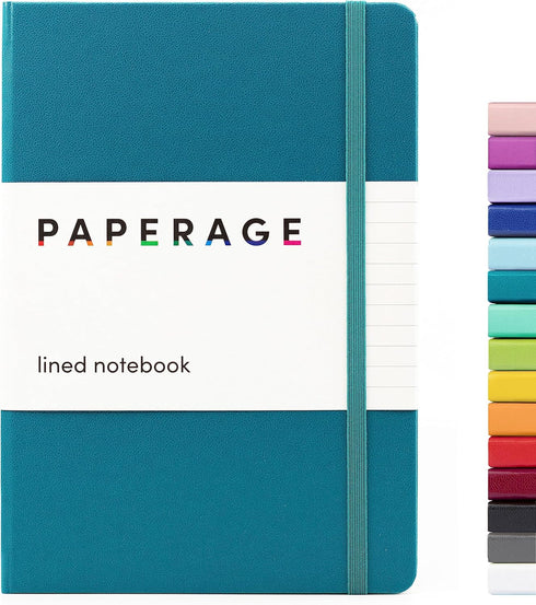 PAPERAGE Lined Journal Notebook, (Turquoise), 160 Pages, Medium 5.7 inches x 8 inches - 100 GSM Thick Paper, Hardcover...