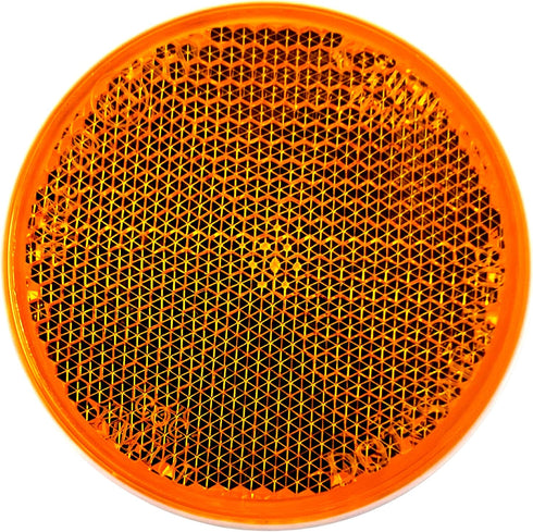 Qty 4 (2 Red/2 Amber) - 2" Inch Round Reflector Bike,Trailer, Truck, Boat, Mailbox, Construction, Signage, Warning with Super Strong Adhesive DOT/...