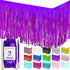 Allgala Purple Tinsel Table Skirt 2-Pack 29x108 Inch Metallic Foil Fringe Table Skirts for Party Event, Parade Float, Party Decoraton...