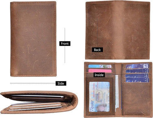 Slim Thin ID/Credit Card Holder RFID Genuine Leather Bifold Front Pocket Wallet...