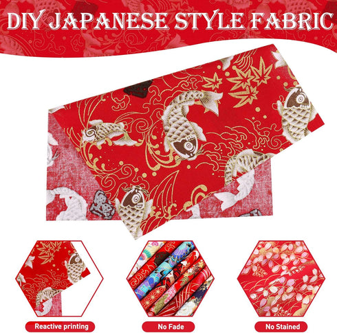 Tudomro 30 Pieces Japanese Style Fabric Squares Fat Quarters Cotton Wrapping Cloth Quilting Fabric Bundles for DIY Patchwork Sewing...