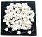 TH 50 Tiny Off White Color Flowers Embellishment with Thread stem Mulberry Paper Flowers Tiny Size 8 mm Craft Supplies Scrap Booking Embellishment...