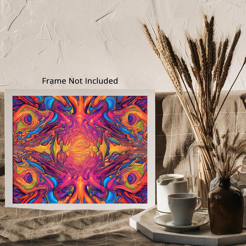 Posterizer 1 pcs- psychedelic funky hippie colorful poster-Abstract & Modern Art-Fantasy & Fiction Art- Living Room Bedroom Decor- unframed wall a...