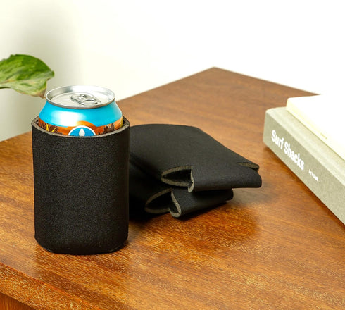 Blank Beer Can Coolers Sleeves (30-Pack) Soft Insulated Beer Can Cooler Sleeves - HTV Friendly Plain Black Can Sleeves for Soda, Beer & Water Bott...