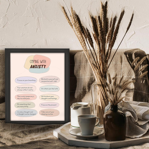Posterizer 1 pcs-coping with anxiety-encouraging daily reminder-Motivational & Inspirational Art-Gift for Girls, Boys, Teens-Decor for Home & Offi...