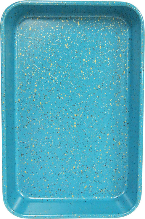 casaWare Toaster Oven Baking Pan 7 x 11-inch Ceramic Coated Non-Stick (Blue Granite)...