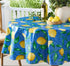 Newbridge Round Vinyl Tablecloth, 70 Inch, Mediterranean Zest Vinyl Flannel Backed Table Cloth, Lemon Print...
