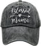 Women's Baseball Hat Blessed Mama Faith Embroidered Vintage Distressed Dad Cap Black...