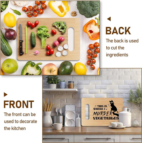 Funny Bamboo Cutting Board Gift, This Is Where I Murder Vegetables, Funny Cutting Board Home Kitchen Decor, Halloween Christmas Gifts For Friends ...