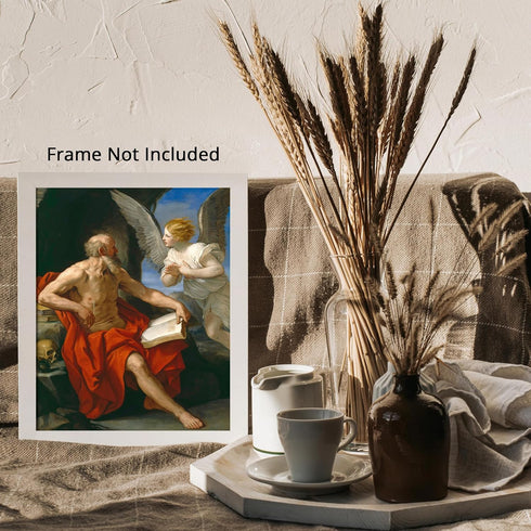 Posterizer 1 pcs-The Angel Appearing to St. Jerome painting poster-Religious Posters-Gifts for Christians -Decor for Church, Sunday School Classro...