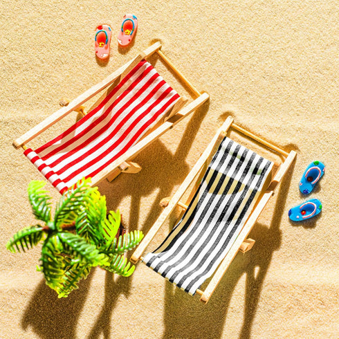Mini Umbrella Palm Chair Beach Miniature Accessories Mini Umbrella Palm Chair Miniature Toys Dollhouse Outdoor Accessories Micro Landscape Beach C...