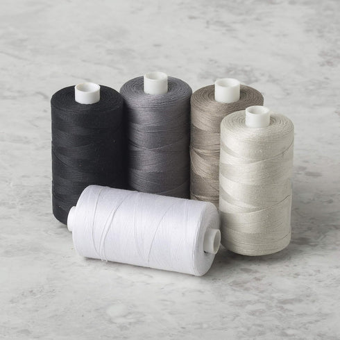 Connecting Threads 100% Cotton Thread Sets - 1200 Yard Spools (Set of 5 - Salt & Pepper)...