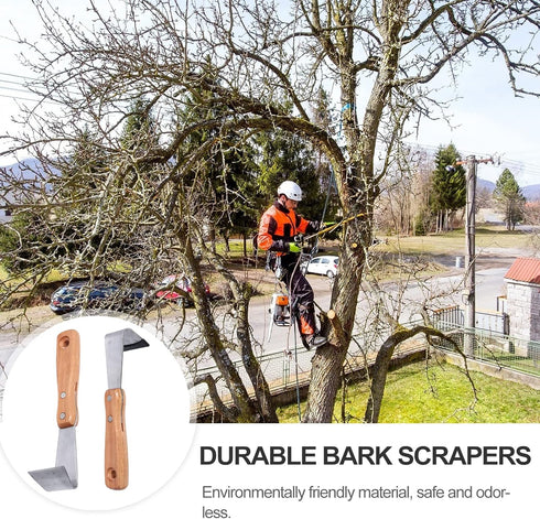 DOITOOL Felled Draw Shave Knife: 2pcs Bark Removal Tool Straight Drawing Knife Woodworking Tool Log Debarker Tool Bark Peeler Bark Stripping Tool...