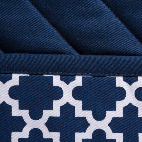 DII Lattice Basics Collection Kitchen Essentials, Oven Mitt & Potholder Set, Nautical Blue, 2, Piece...